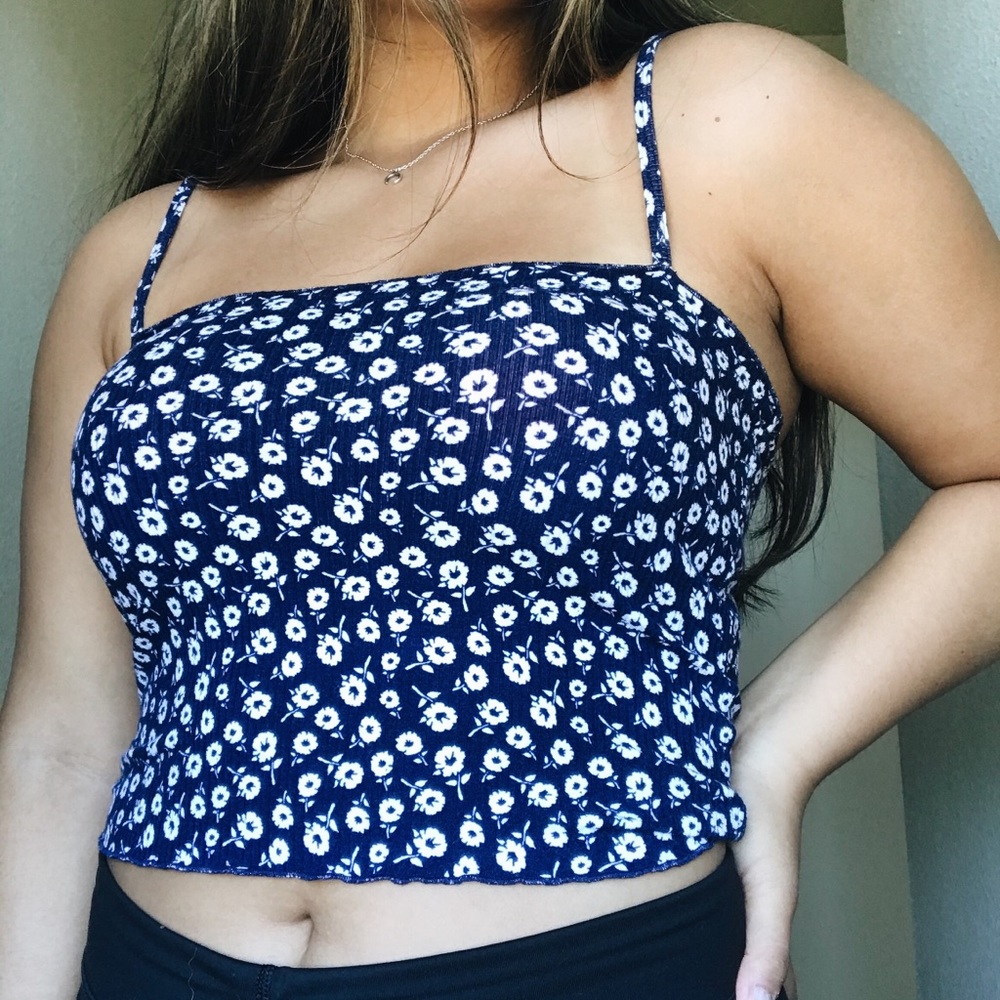 Floral Cropped PacSun Tank Top